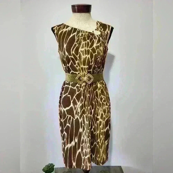 Lori Michaels collection giraffe  pattern dress. Size 4 - Picture 6 of 7